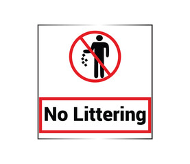 No Littering Sign - Downloadable Printable or Vector Graphic