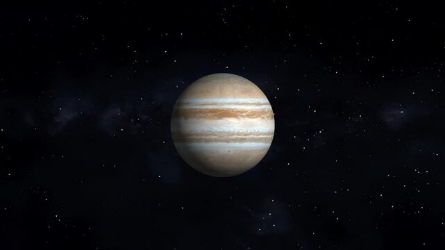 Jupiter planet in space animation.