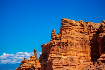 Charyn Canyon, Valley of Castles. The excellence of Kazakhstan. Panorama of natural unusual...
