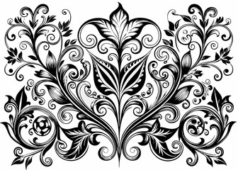 Obraz premium black and white floral background