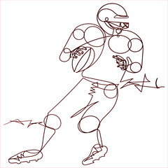 continuous line drawing  icon American football