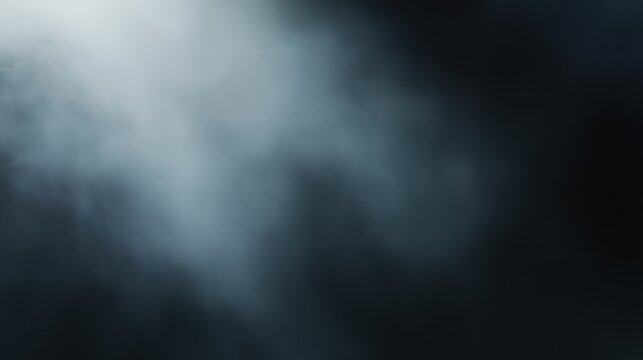 A mysterious and foggy dark scene with a soft light beam cutting through the haze.