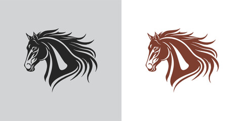 Horse simple logo illustration template design
