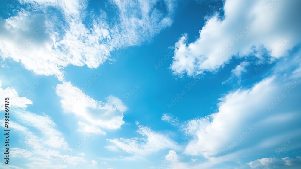 Canvas Prints a serene blue sky scattered with various fluffy white clouds creating a tranquil atmosphere.