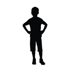 Silhouette of a boy in a pose