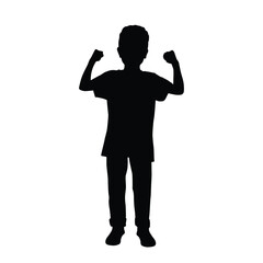Silhouette of a boy in a pose