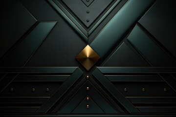 Obraz premium Abstract geometric background with gold accents.