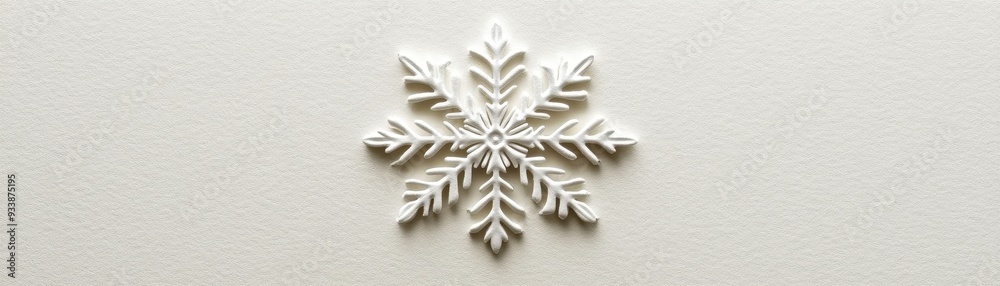 Fototapete clean and simple holiday card design with minimal text and a small, elegant snowflake in the center