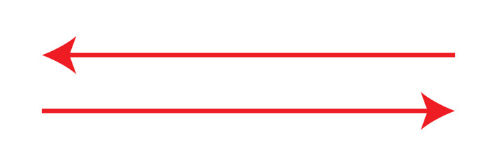 Red arrow icon. Straight long right vector arrow icon.
