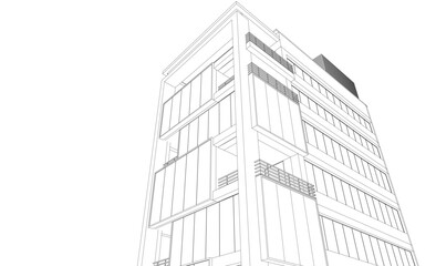 Fototapeta premium Modern office building 3d illustration