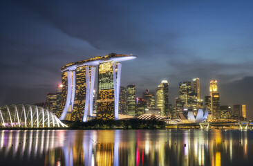 The cityscape with across the river at Garden by the bay ,Singapore