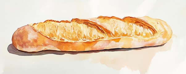 Freshly baked baguette with a crispy crust and soft interior, perfect for sandwiches or as a side to any meal.