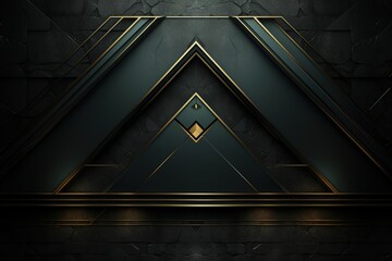 Obraz premium Abstract geometric background with gold accents.