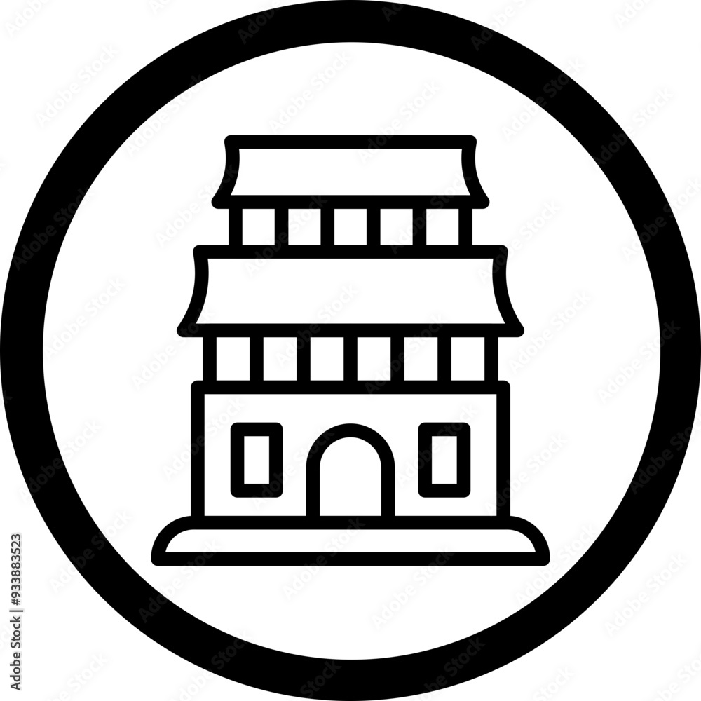 Poster Pagoda Vector Icon Design