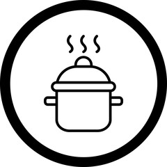 Cooking Pot Vector Icon Design
