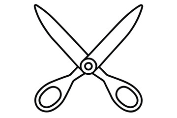 Scissor line art vector illustration