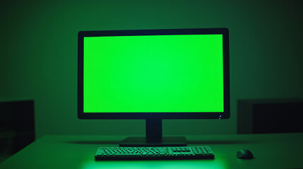 Green screen monitors have a solid green background