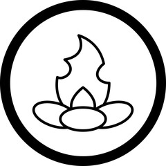 Firepit Vector Icon Design