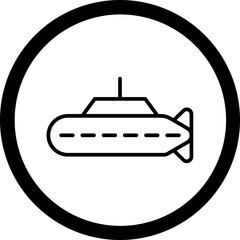 Submarine Vector Icon Design