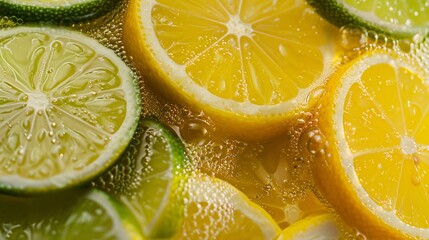 Refreshing Citrus Slices with Bubbles