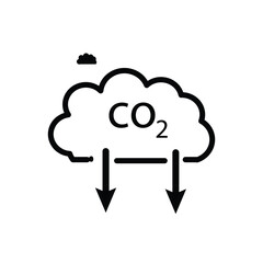 Reducing carbon dioxide co2 icon linear logo collection. cloud emission icon. cloud CO2 reduction icon set vector. 
