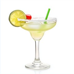 Margarita classic coctail isolated on white background