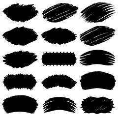 A collection of black brush strokes on a clean white background