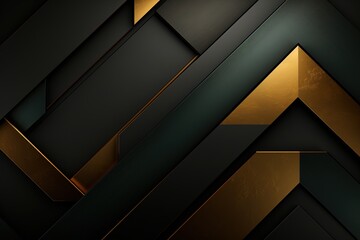 Abstract geometric background with gold and black.