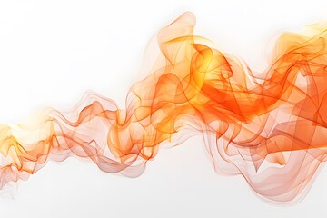 Ethereal Flow of Orange and Yellow Smoke Waves