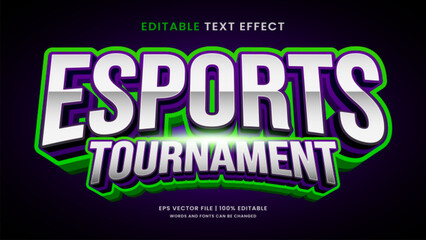Fototapeta premium Gaming esport tournament editable text effect