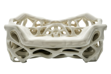 Futuristic 3D Printed Armchair with Intricate Geometric Design and Modern Aesthetic