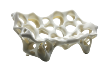 Futuristic 3D Printed Abstract Sculpture with Organic Design