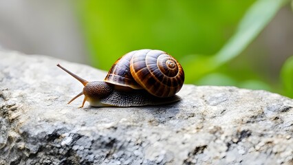 A Slow-Moving Jewel: A Snail's Serene Journey