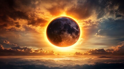 Celestial Eclipse Over Cloudscape