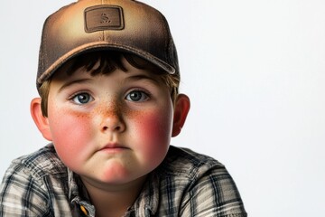 A smiling child wearing a helmet