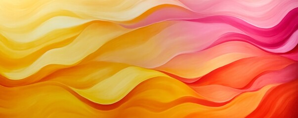 Obraz premium Abstract colorful wave pattern in shades of yellow, orange, and pink