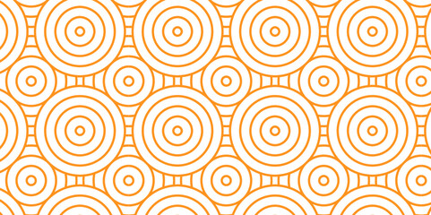 Vector overlapping traditional geometric creative wave circle minimal lapping textile round texture. orange an brown fabric lapping element repeat swirl geometrical background.