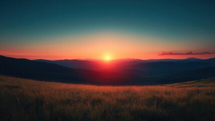 Fototapeta premium A minimalist landscape photo with precise light adjustments and digital retouching