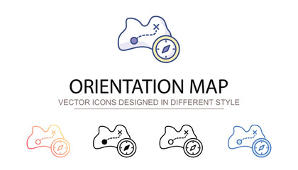 Orientation Map icon design with white background stock illustration