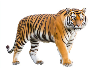 Obraz premium An Amur tiger isolated on a white background.