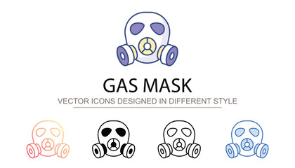 Gas Mask icon design with white background stock illustration
