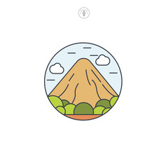 Hill icon symbol vector illustration isolated on white background