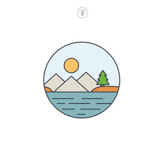 Lake icon symbol vector illustration isolated on white background