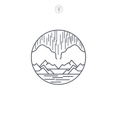 Aurora Northern Lights icon symbol vector illustration isolated on white background