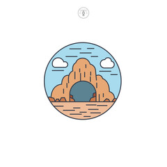 Obraz premium Cave icon symbol vector illustration isolated on white background