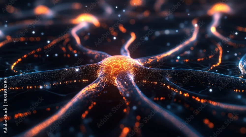 Poster Abstract Representation of a Neuron Network with Glowing Connections