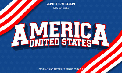 America united states 3d editable text effect
