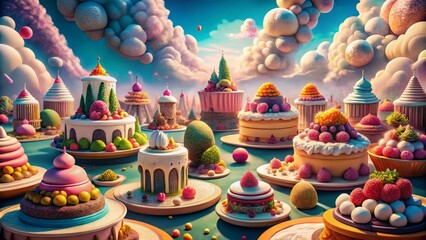 Fototapeta premium Surreal Pastry Paradise