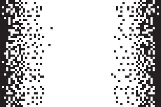 Dissolve pixel disperse blocks. Dust fragment, broken dots texture. Fractured disperse. Mosaic filled square dotted abstract pattern