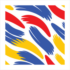 Obraz premium Bold Abstract Brushstrokes on White Background Hand-Drawn Pattern 